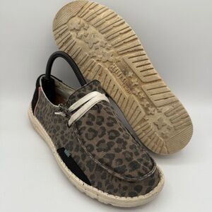 Women’s Hey Dude Wendy Jungle Brown Leopard Print Slip On Casual Flats Size‎ 9